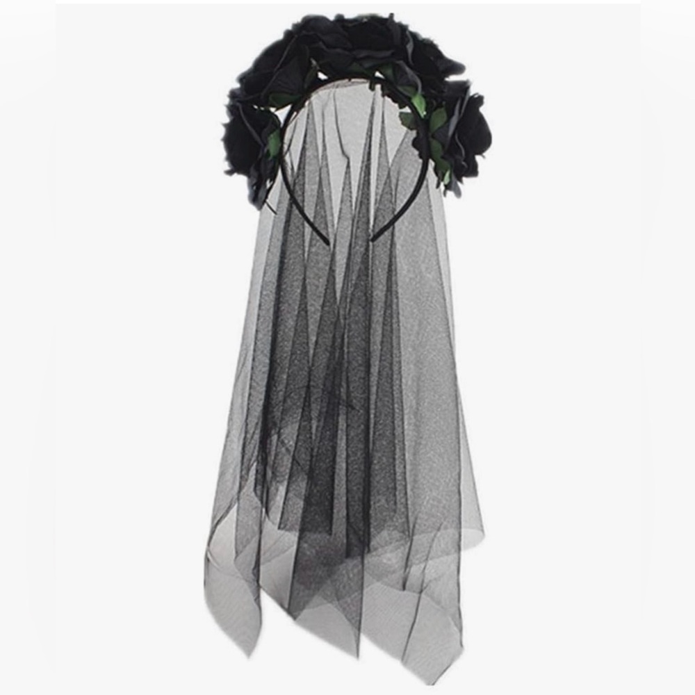 2/$30 🖤 Piper K Black Rose Headband with Black Veil